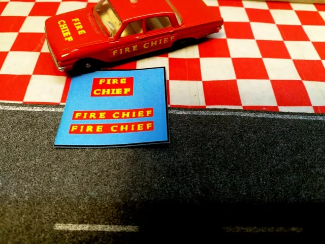 Matchbox Lesney Superfast No59 Ford Fairlane Fire Chief  Sticker sonly, NO CAR
