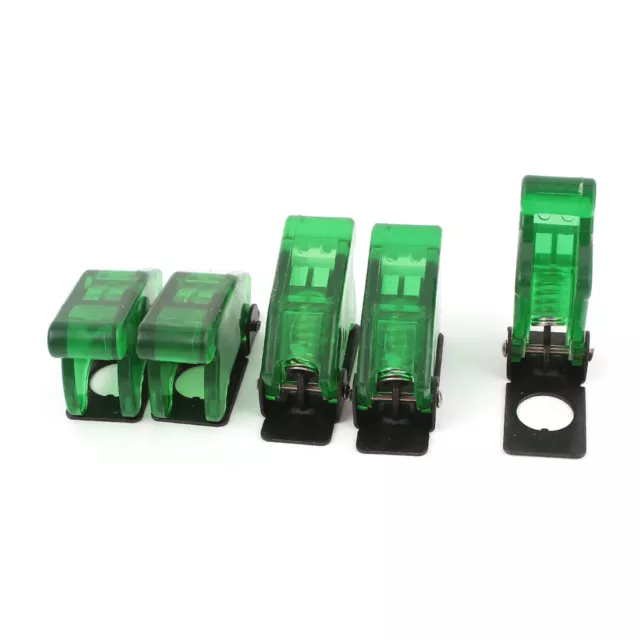 5piezas Interruptor Flip cubierta Protectora de seguridad impermeable Verde 12mm