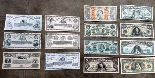 Reprint on paper with W/M Canada Bank of Britsh North America 1848 - 1911 y.