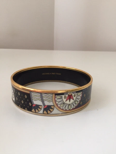 Bracelet Jonc Signé Michaela Frey En émail Blanc - Occasion, Très Bon état