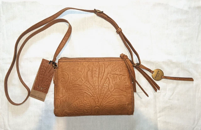 New Margot New York Genuine Leather Southwestern Purse Jules dbl zip cross body