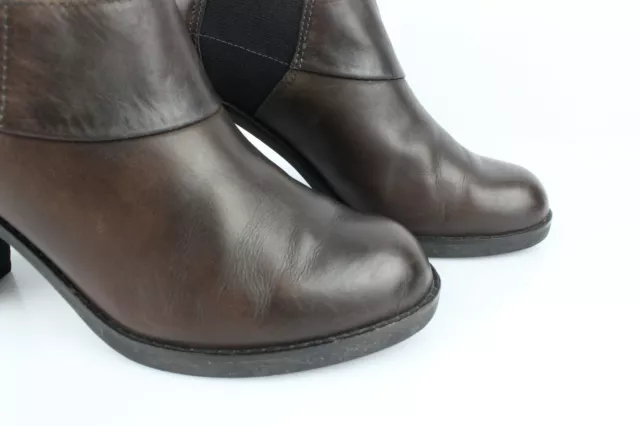 GEOX Bottines Boots Talons bloc Cuir Marron T 40 Très bon état 3