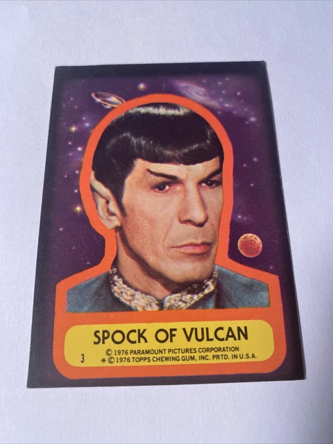 1976 Topps Star Trek Sticker #3 Spock of Vulcan