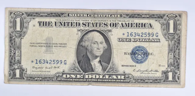 ERROR Replacement *Star* 1935-G $1 Silver Certificate Note - Tough *077