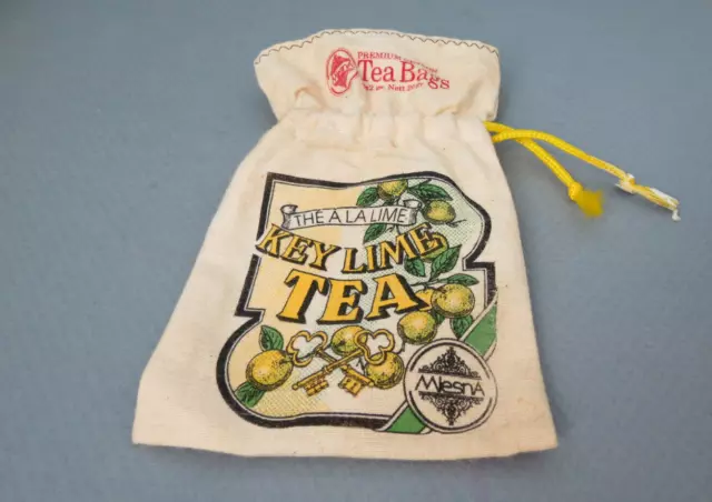 Mlesna Tea Drawstring Pouch Key Lime Pouch Only No Tea White with Yellow Draw