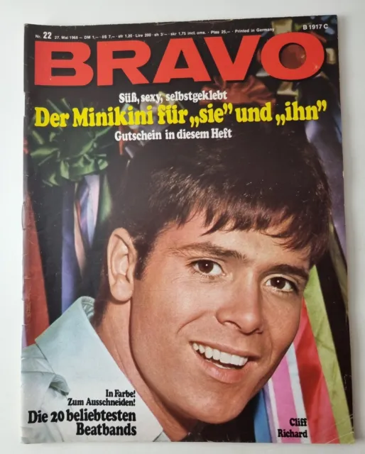 Bravo 22 / 27.5.1968 Cliff Richard / Diana Rigg / Peter Orloff / Bee Gees (D213)