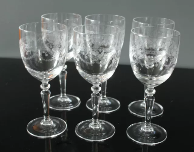 6 verres à vin blanc porto  en cristal d'Arques modèle dampierre H 14,5 cm