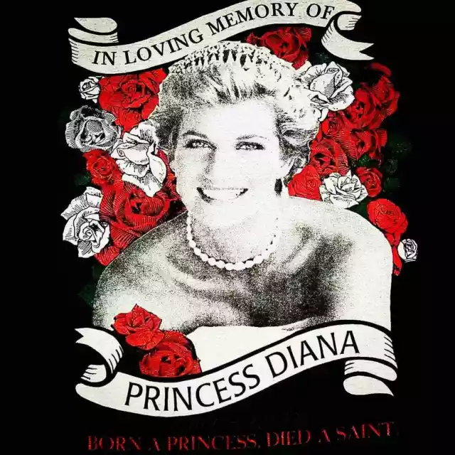 Vintage 90s Princess Diana Memorial T-Shirt Queen Elizabeth II King Charles III