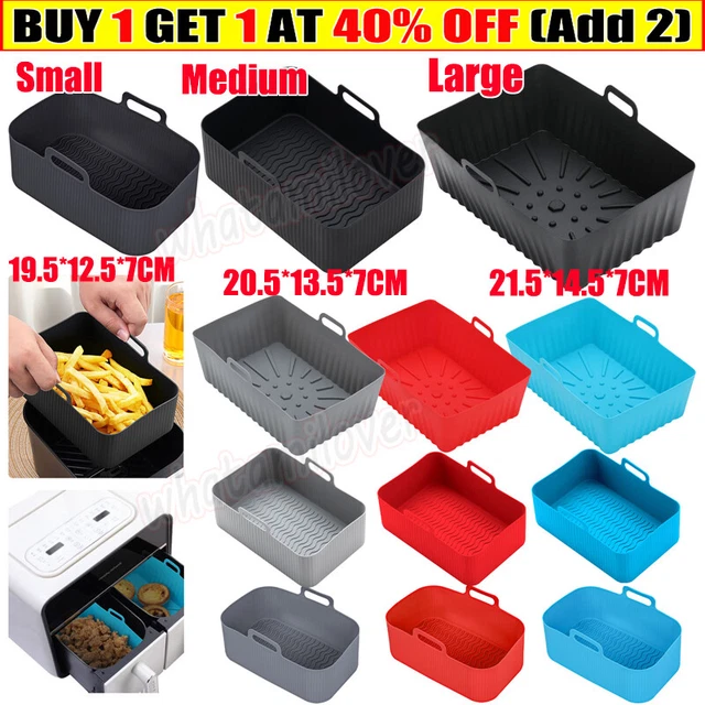 SILICONE POT AIR Fryer Dual Basket Tray Liners Oven Handle Baking Pan