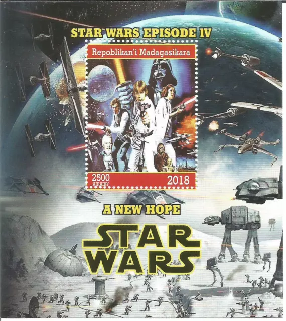 2018 MNH Star Wars New Hope Darth Vader Luke Leia Stamps Sheetlet