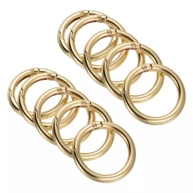 10pcs 42x31x5.5mm Spring Gate O Rings Round Snap Clip for Keyrings Light Gold