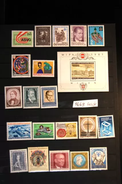 Österreich  aus  Jahrgang 1981  Postfrisch