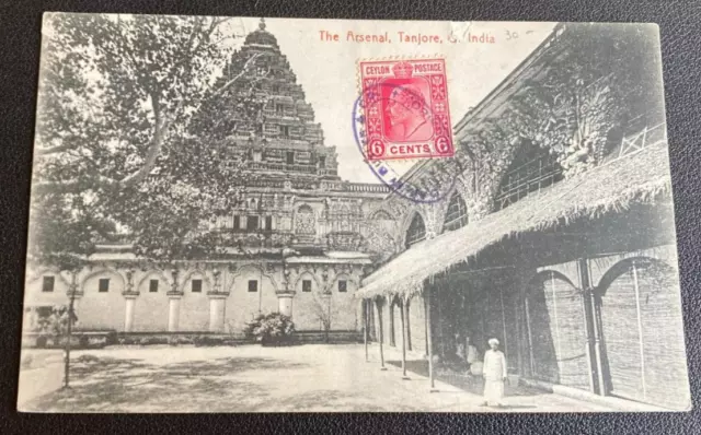 Ceylon / India Ke7 Used. Postcard With Damage. Darley Butler & Co.