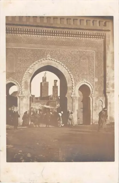 CPA MOROCCO PHOTO CARD CERTAINLY DOORS A FEZ (see back