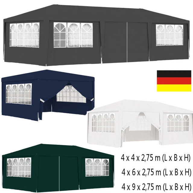 4×6 m Faltpavillon Pavillon Gartenpavillon Partyzelt mit Seitenteilen Stabil DE