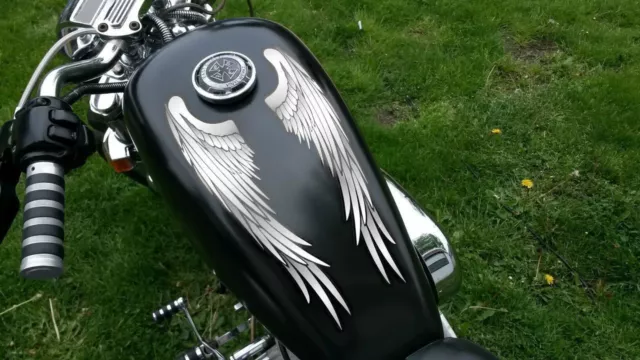 Wing decals sticker (silver) for Harley Davidson Honda & all motorcycles helmets