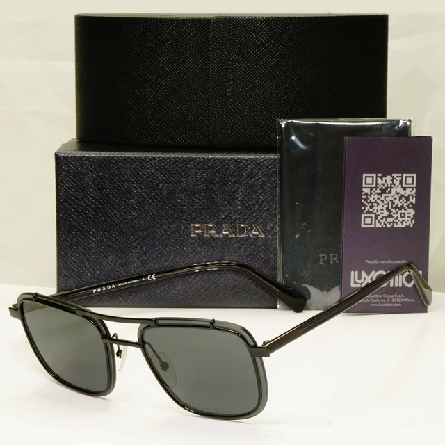 Prada Black Conceptual Sunglasses Runway Mens Square SPR 59U PR59US 1AB-5S0