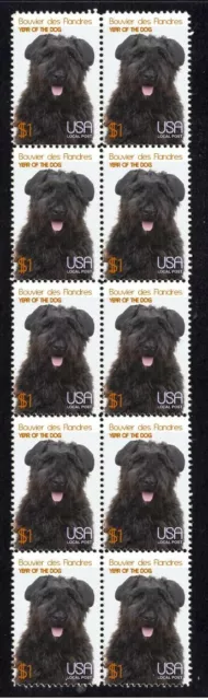 Bouvier Des Flandres Year Of The Dog Strip Of 10 Mint Stamps 2