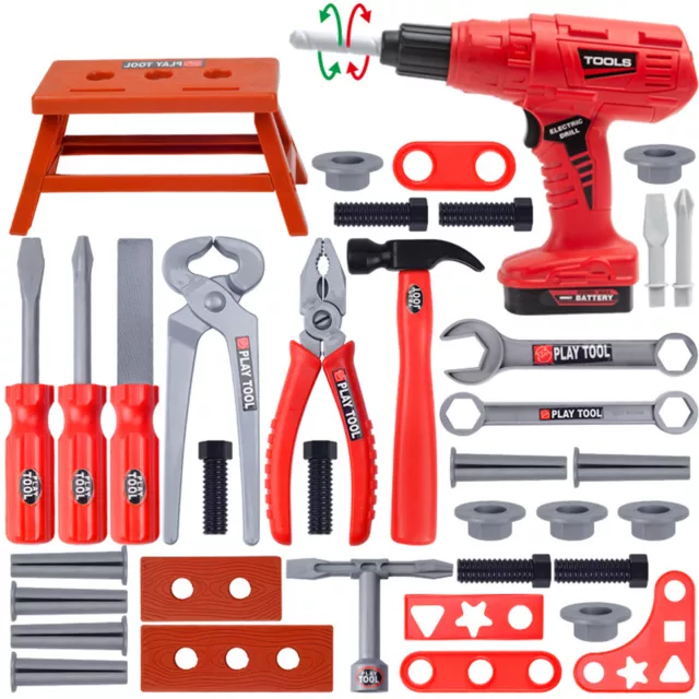 Kids Construction Tool Set Toys Children Pretend Role Play Repair Work Tools Kit 2