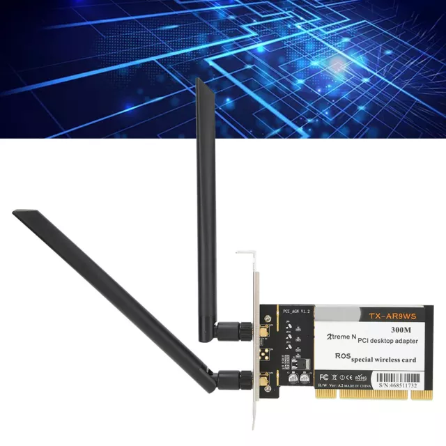 Adattatore desktop PCI 300 Mbps 802.11b G N scheda di rete wireless WiFi 2 antenna SG5