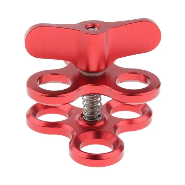 Alloy Arm Clip 3 Hole Clamp Camera Mount Tripod for Camera Diving