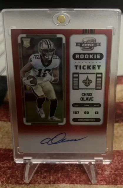 2022 Panini Contenders Optic Red Prizm Chris Olave Auto RC /149 Saints