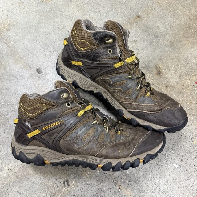 MERRELL MENS ALL Out Blaze Mid Waterproof Hiking Boot Brown Size US 12 ...