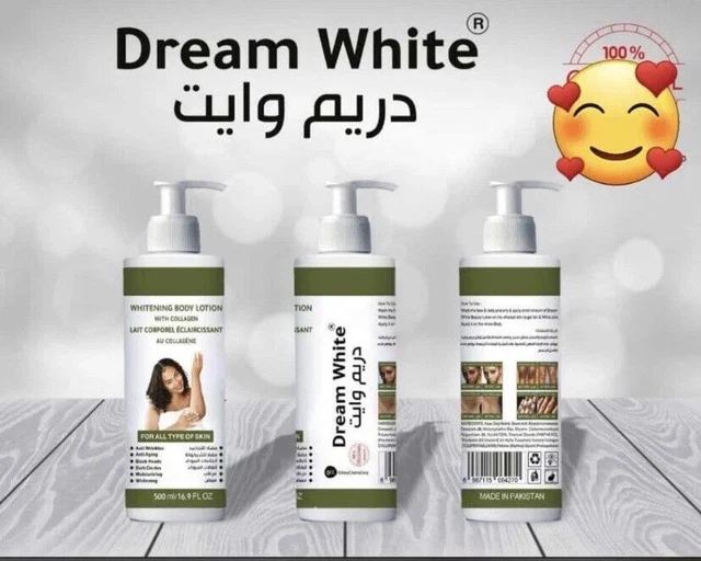 Lait Corporel Dream White éclaircissant - Résultats Rapides, Hydratant FPS 5, 500 Ml