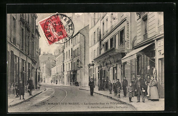 CPA Nogent-sur-Marne, La Grande-Rue on the phone, street view 1908