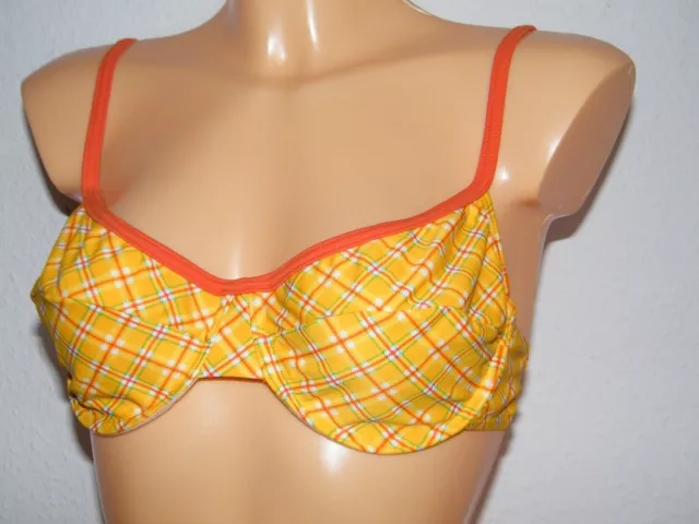 Lycra by Du Pont Bikini jaune/coloré à carreaux taille 42 B neuf 2