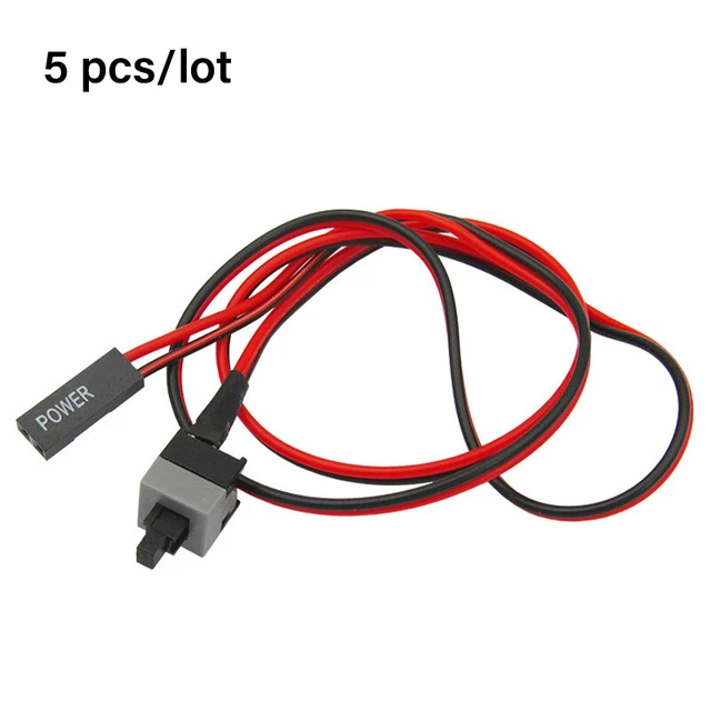 5 pz 50 cm 2 pin SW PC cavo di alimentazione on/off pulsante pulsante interruttore custodia computer con */t
