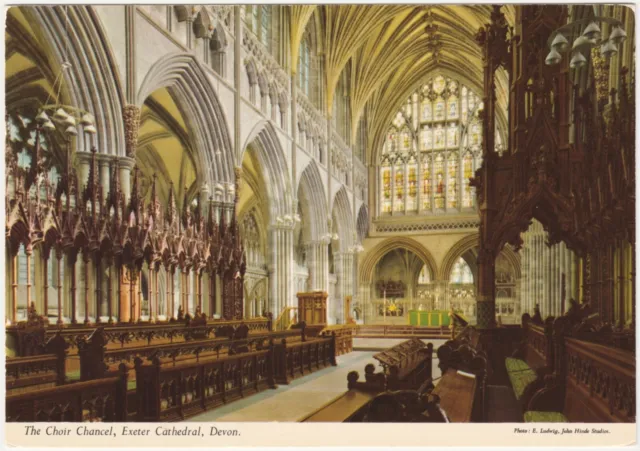 Postcard Exeter Cathedral, Devon. Choir Chancel. John Hinde Original. Unposted