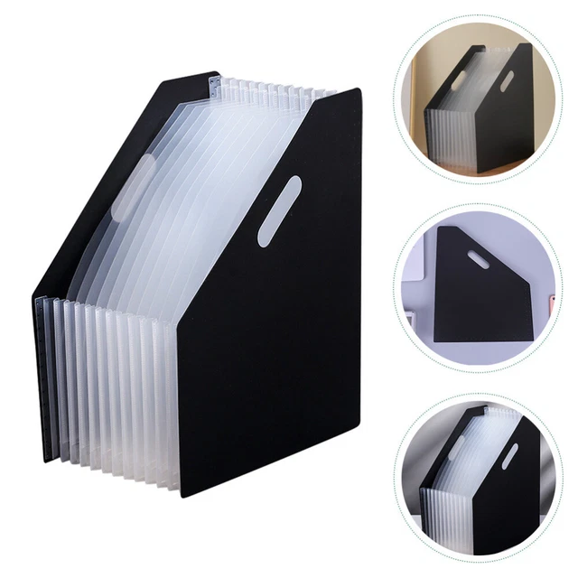 Organisateur De Documents Suspendu Noir - 36x26.5x4 Cm, Compartiments Extensibles - Pour Bureau, Maison