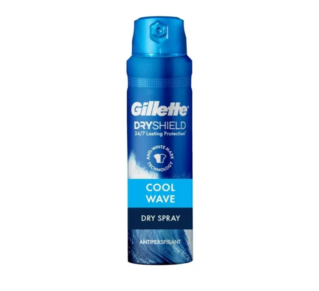 1 Pack Gillette Dry Spray Antiperspirant and Deodorant for Men Cool Wave 4.3 oz