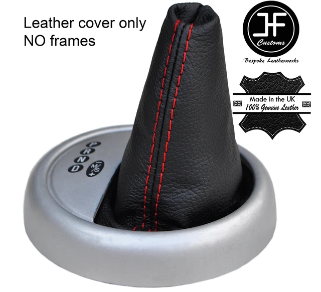 Red Stitch Top Grain Leather Manual Gear Gaiter For Ford Fiesta MK9 2013-2017 - Aforce Auto