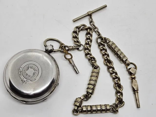 Antik 19th C. John Forrest London Schlüssel Wind Silber English Fusee Taschenuhr 3