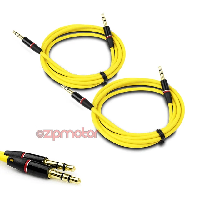 2X 4Ft 3.5Mm Aux M/M Audio Cable Yellow For Lg Optimus G2 L9 Htc Desire Moto X G