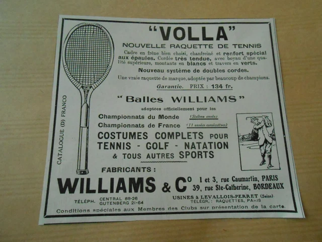 PUBLICITE DE PRESSE TUNMER RAQUETTE DE TENNIS LA SCIENTIFIC ... - eBay