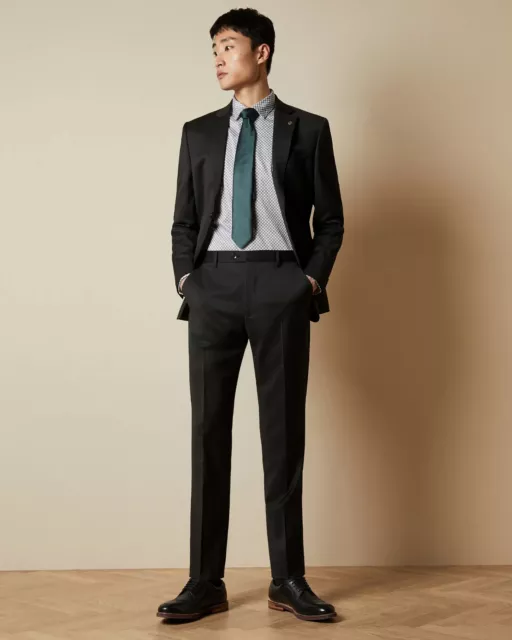 NWT Ted Baker London Men FRANCT Debonair Slim Fit Wool Black Sz 30L $315 N104