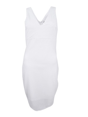 Guess Women's V-Neck Shadow Striped Sheath Dress 2, White