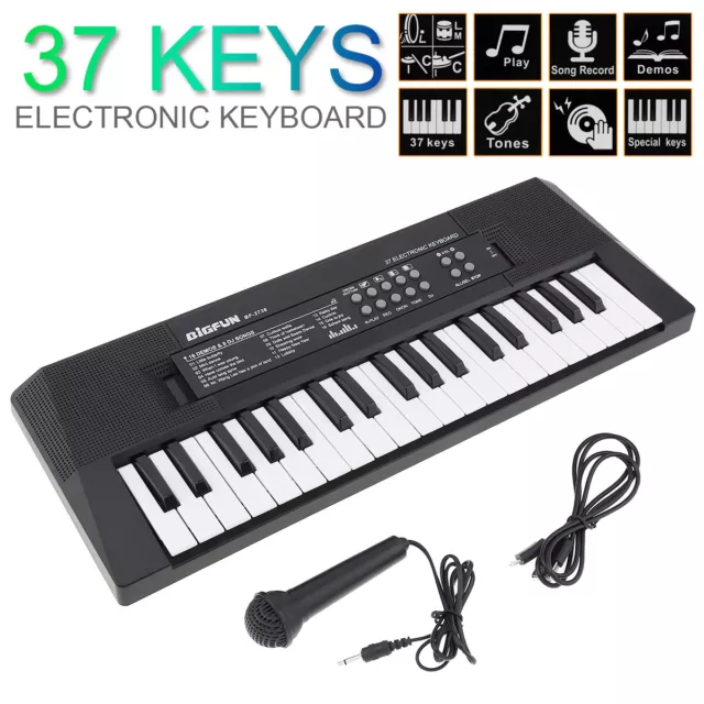 37 Keys Electronic Keyboard Piano Digital Music Key Board with Mini Microphone