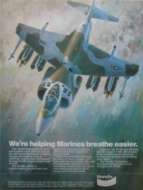 Obogs System 10/1981 PUB BENDIX Aerospace Mcdonnell Douglas Av-8B Marines Obogs ...