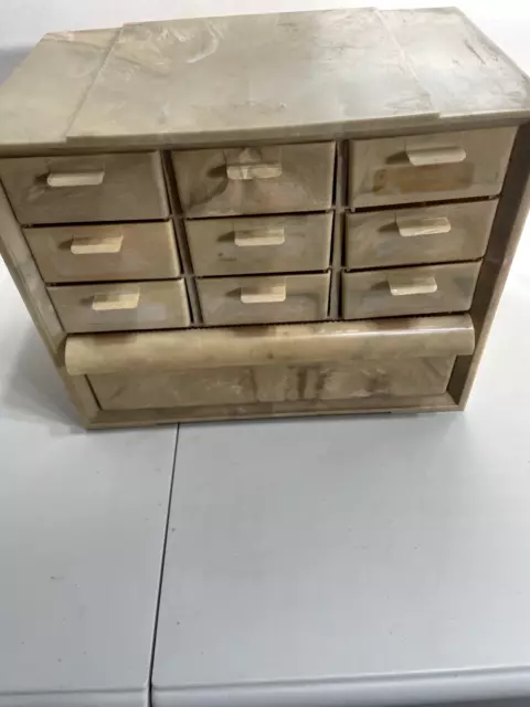 Vintage AKRO-MILS Marbled 10 Drawer Storage Organizer Cabinet Bin