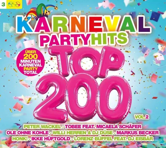 KARNEVAL PARTY HITS TOP 200 * Vol. 2 * 3 CDs Peter Wackl  Lorenz Büffel neu OVP