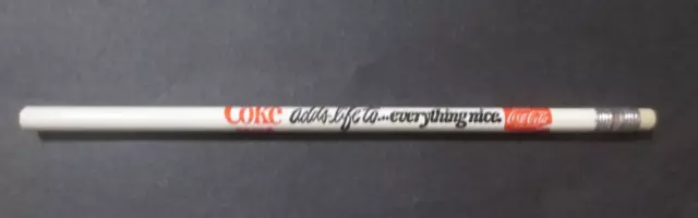 One Coca Cola White with Coke adds life to everything nice Pencil