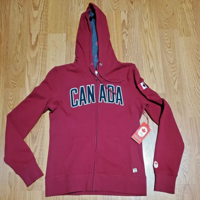 Hudson's Bay Official Outfitter Olympic Canada Full Zip Hooded Sweatshirt Size M