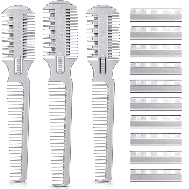 3 Pieces Hair Cutter Comb Double Sided Hair Razor Comb Hair Thinning Comb Hair S