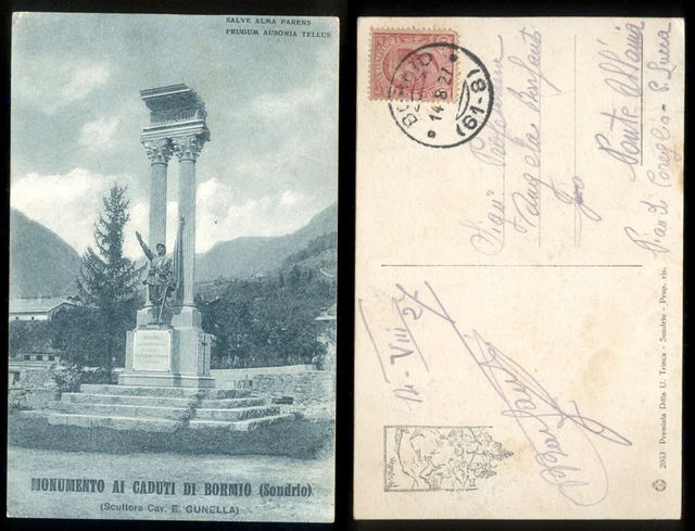 BORMIO-INAUGURAZIONE MONUMENTO ai CADUTI-CARTOLINA Formato Piccolo