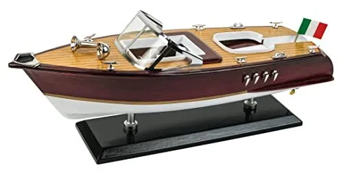 SAILINGSTORY Wooden Model Boat Riva Aquarama Speedboat 1/20 Scale Replica Run...
