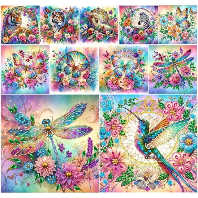 5D DIY Partial Special Shaped Drill Diamond Painting Kit Flower Animal Decor